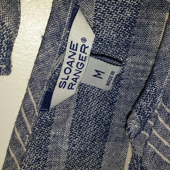 Sloane Ranger Linen Blend Chambray Ruffled Tank - Picture 3 of 6